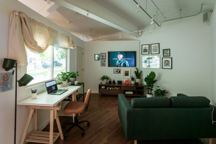 A liberal participant's living room rebuilt in the gallery